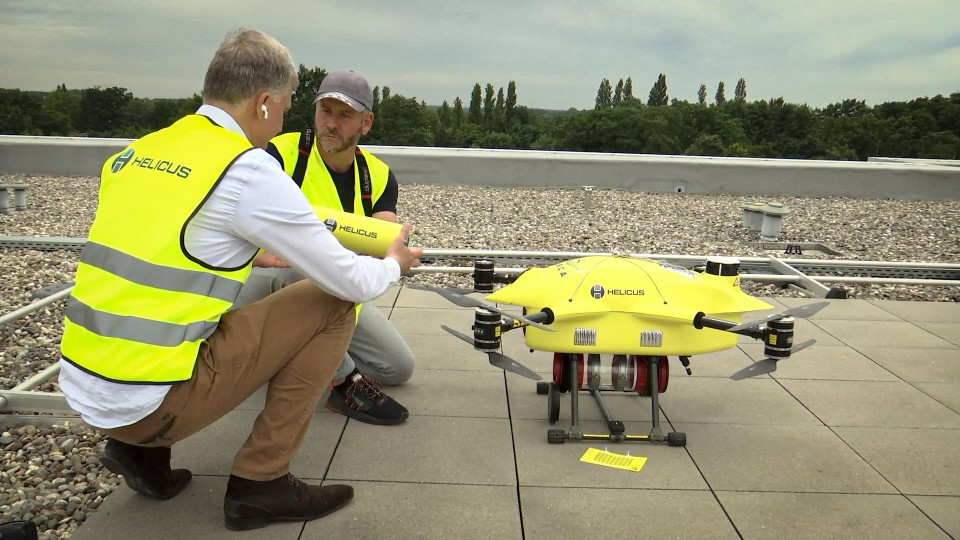 De drone van Helicus vloog tussen twee Antwerpse ziekenhuizen. 