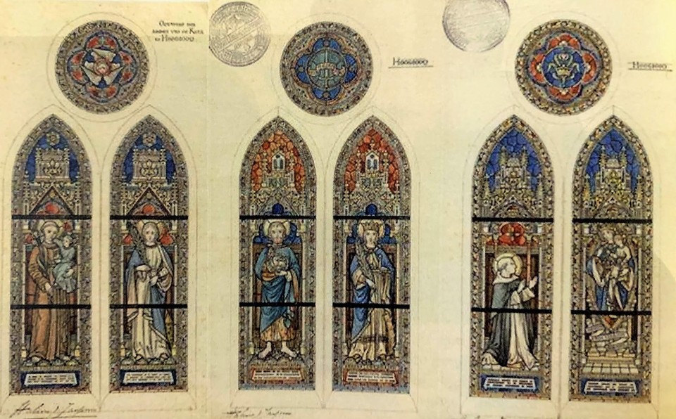 Dankzij de originele ontwerpen kon men de glasramen restaureren