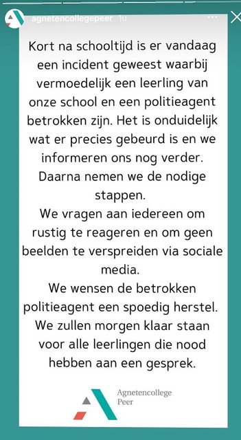 Het Agnetencollege heeft inmiddels gereageerd via de sociale media.  