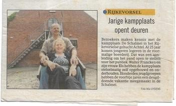 Een foto van Walter en Els uit 2008 in Gazet van Antwerpen.
