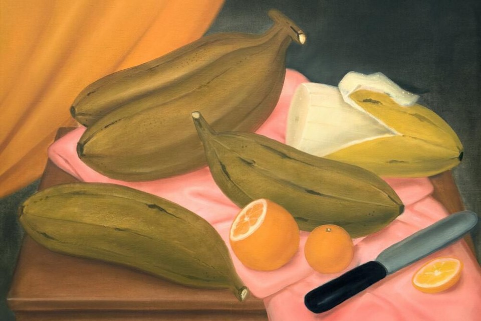 Fernando Botero houdt van barokke overdrijvingen en rondingen, zelfs met bananen.