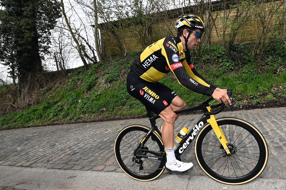 Met deze Cervelo S5, de fiets waarmee hij al twee koersen won dit jaar, rijdt Wout van Aert de Ronde van Vlaanderen.