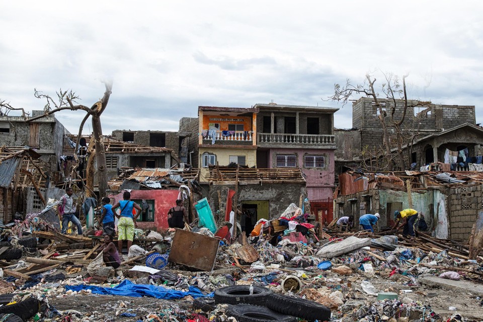 Archiefbeeld: een beeld van tijdens een VN-missie in Haïti na de doortocht van een orkaan in 2016. 