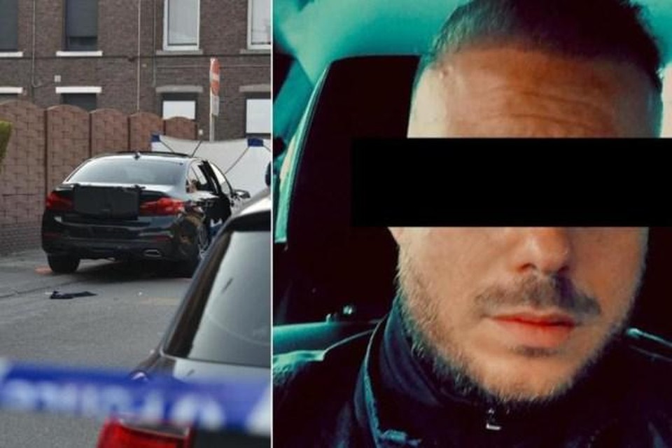 De chauffeur die het drama van Strépy veroorzaakte wordt nu ook vervolgd voor doodslag. Links een foto van zijn opgefokte BMW, vlak na het ongeval 