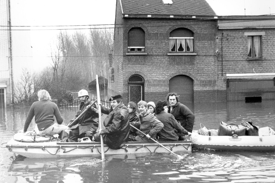 De overstromingen in Ruisbroek in 1976.
