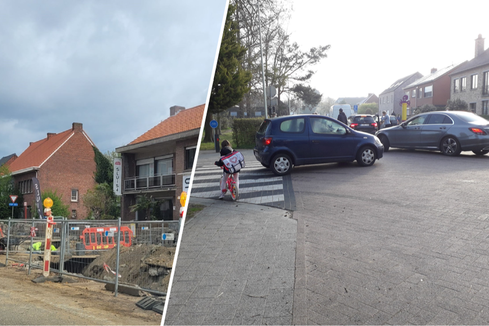 Sinds de Handelslei is opgebroken op 18 april, zoekt het verkeer een weg door de dorpskern. In de Hogebaan aan Maria Middelares is het altijd al heel druk geweest.