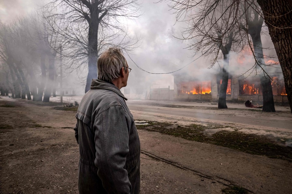 Burgerdoelwitten werden gisteren bestookt in de Oost-Oekraïense stad Severodonetsk 