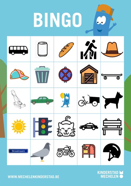 De stadsbingo die kinderen in Mechelen kunnen spelen in hun buurt.