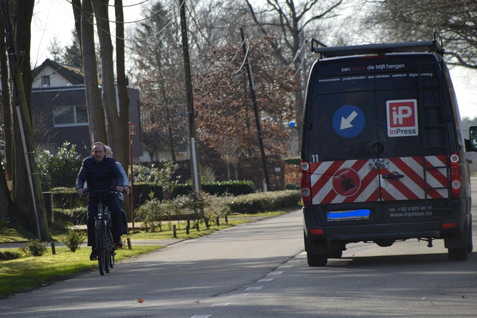 De Kruisdreef in Pulderbos heeft geen apart fietspad.