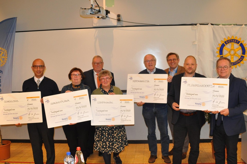 Rotary Waasmunster-Durmeland verdeelde 14.000 euro aan vijf sociale initiatieven in de regio Waas-Dender. 