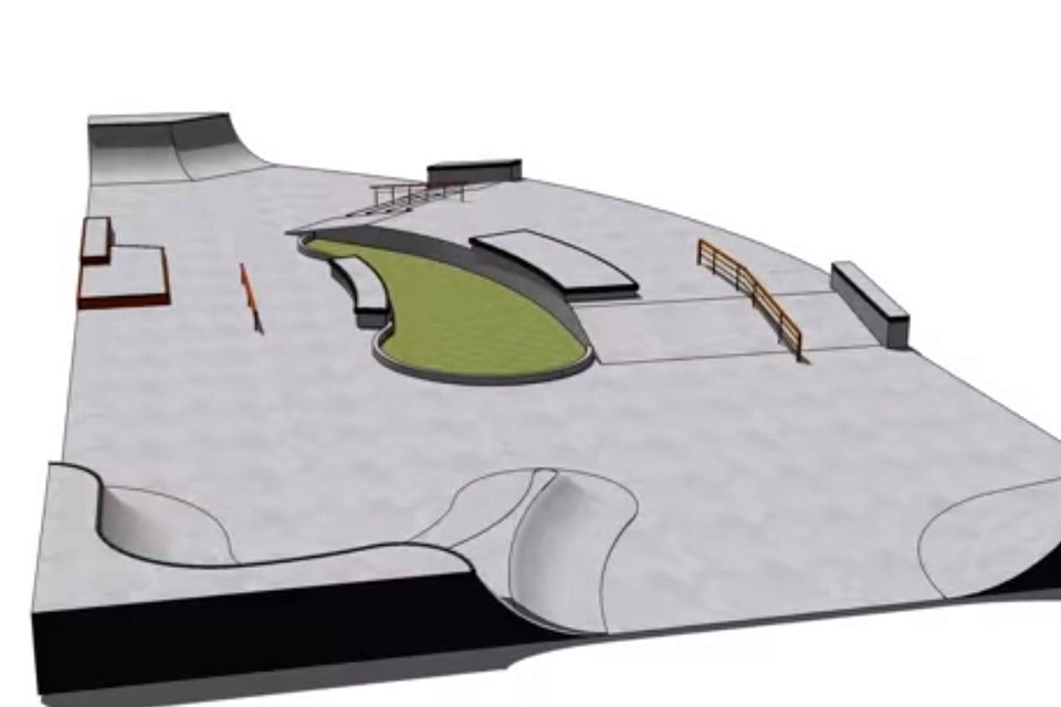 De voorstelling van het nieuwe skatepark in Hove.