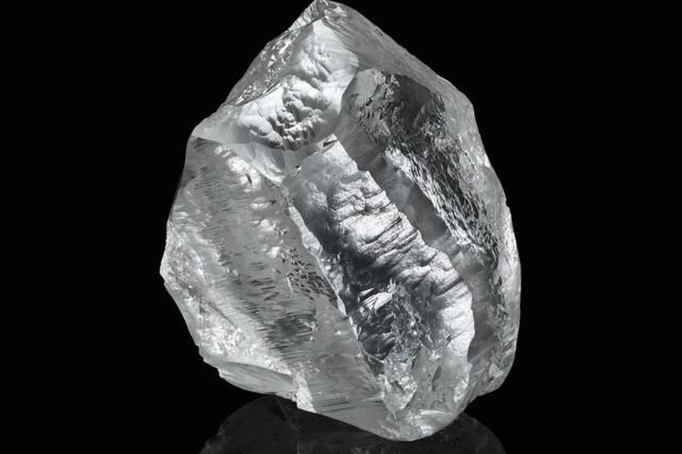 Deze diamant Sethunya, die meer dan een miljard jaar oud is, wordt in Antwerpen geslepen. 