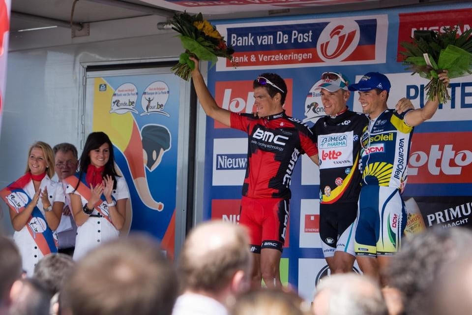 Archiefbeeld: In Putte werden de voorbije decennia tal van grote wielerwedstrijden gereden. Hier zie je Greg Van Avermaet, Philippe Gilbert en Björn Leukemans op het podium van de Baloise Belgium Tour in 2011.