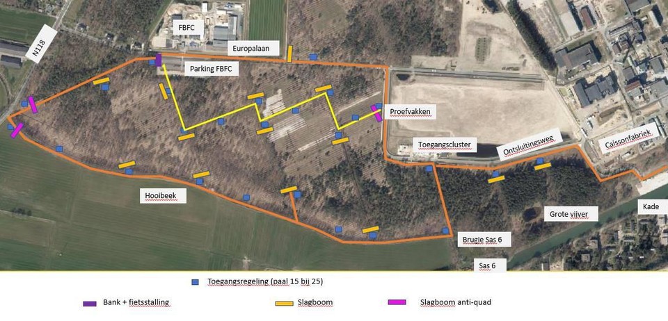 Situatieplan van het pad.