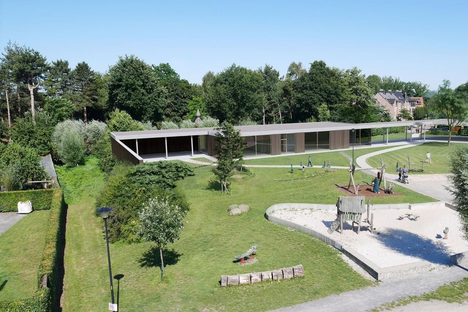 De nieuwe jeugdlokalen zoals het architectenbureau ze heeft ontworpen. De omgevingsaanleg start in het najaar.