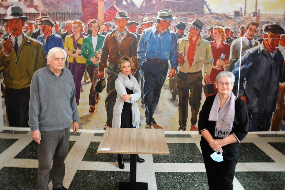Luc Denys, Inga Verhaert en Leona Detiège in het Volkshuis.
