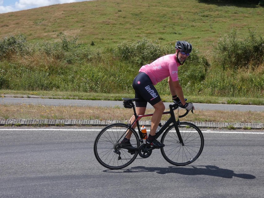 Dirk onderweg naar de top.