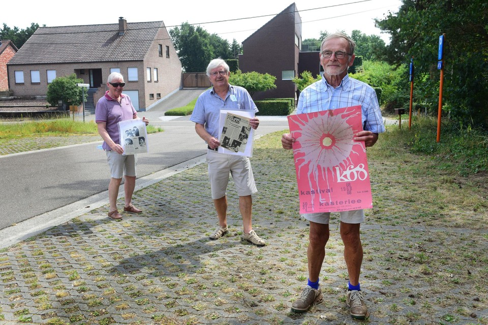 Jan Borghs, Luc Kennis en Bruno Otten op de Waaiberg, waar Kastival in 1969 roemloos ten onder is gegaan.