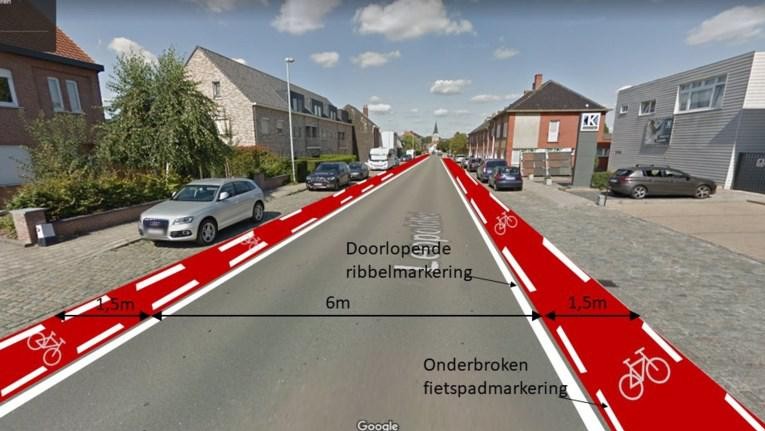 Zo moet het nieuwe fietspad tussen Heist-centrum en deelgemeente Hallaar eruit gaan zien.