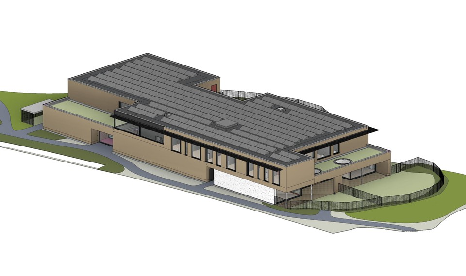 Een impressie van de nieuwbouw met plek voor vier leefgroepen.