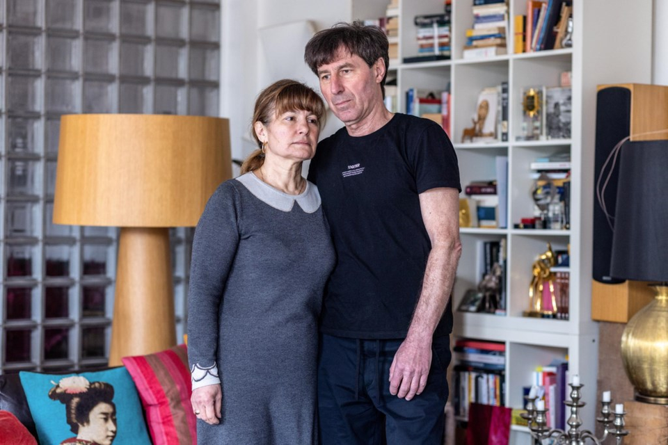 Svetlana en Vyacheslav Kostyts hebben tijdelijk onderdak gevonden bij een kunstenaar in Berlijn. 