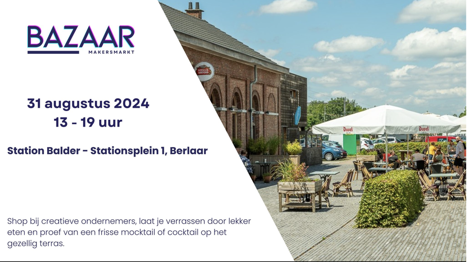 Van 13 uur tot 19 uur is het Stationsplein in Berlaar het toneel van een makersmarkt.