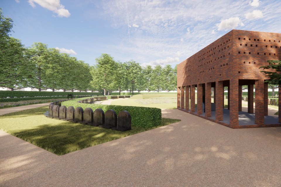 Een impressie van hoe de nieuwe afscheidsruimte op de begraafplaats van Noorderwijk eruit kan zien.