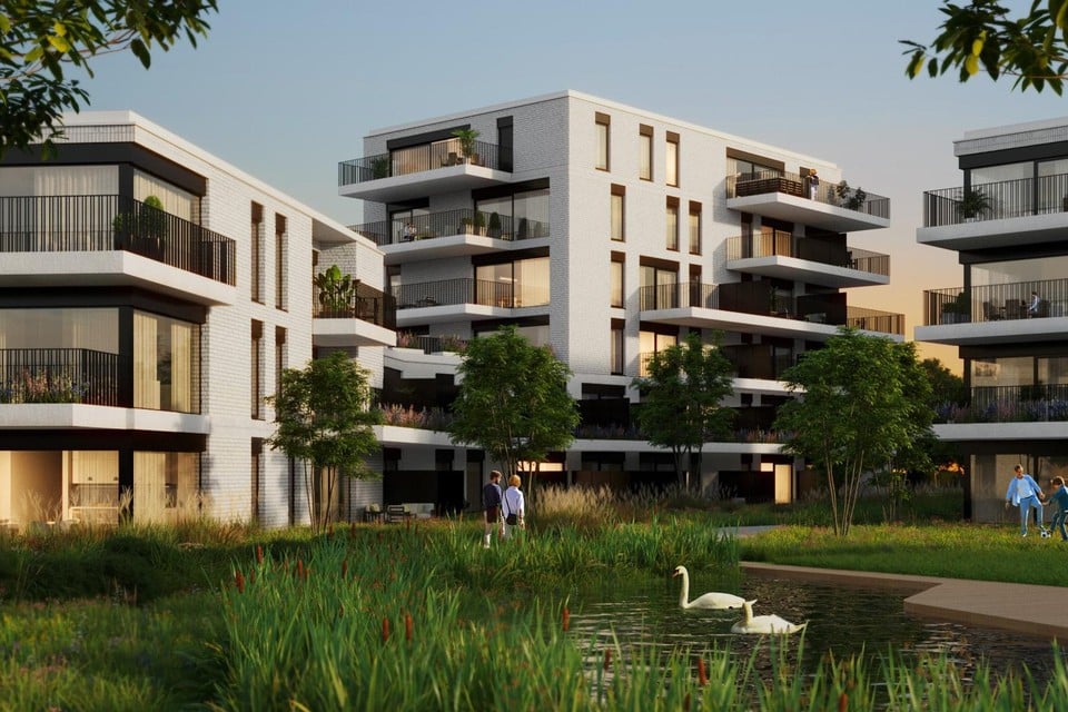 De appartementen worden opgetrokken in een functioneel-moderne stijl te midden van groen, waterpartijen, fiets- en wandelpaden.