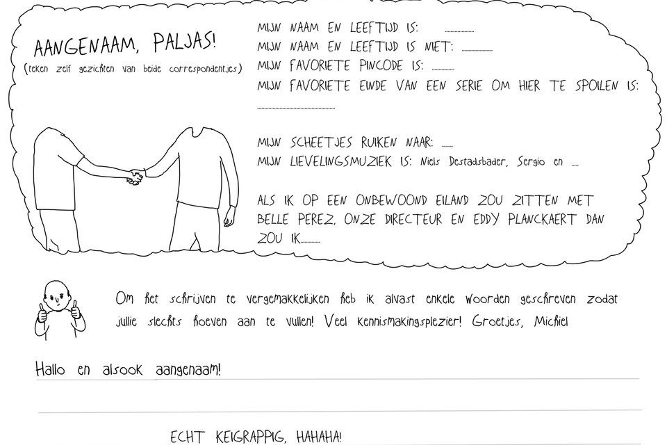 Schrik niet als je dit briefje in de bus ontvangt met daarop enkele vreemde weetjes over de schrijver van de brief.