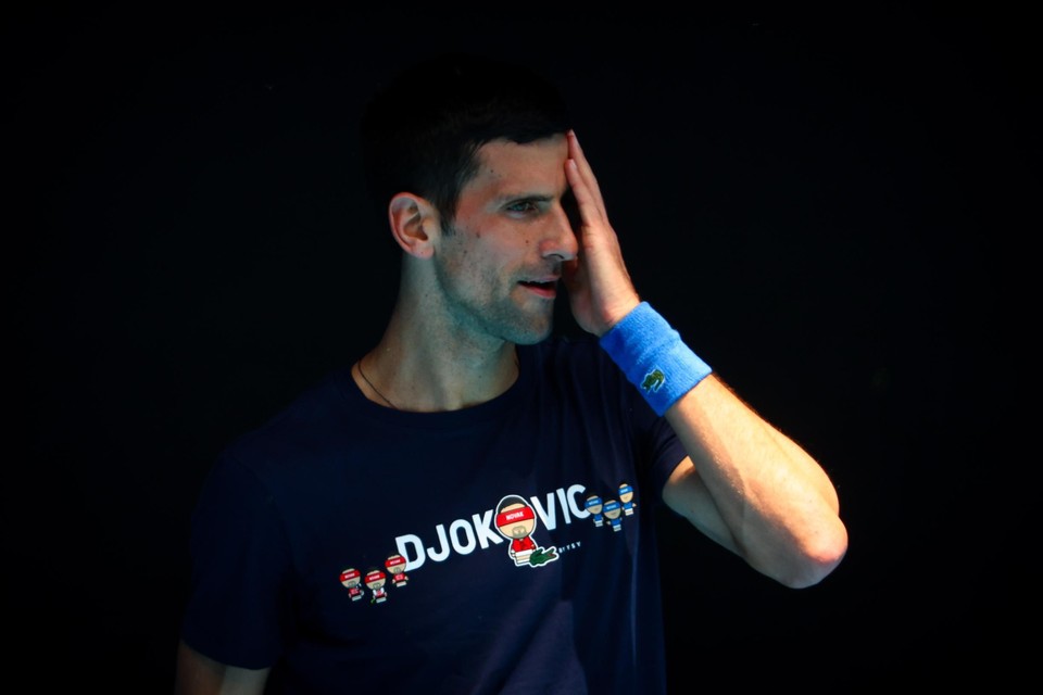 Djokovic  trainde ook vandaag weer in Australië. 