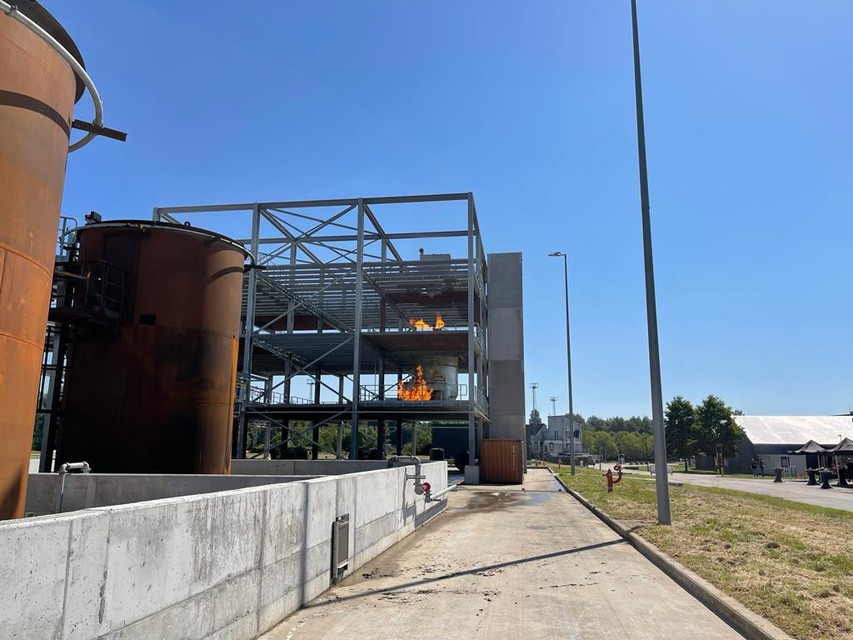 Het gasvuur wordt vanop afstand geactiveerd.