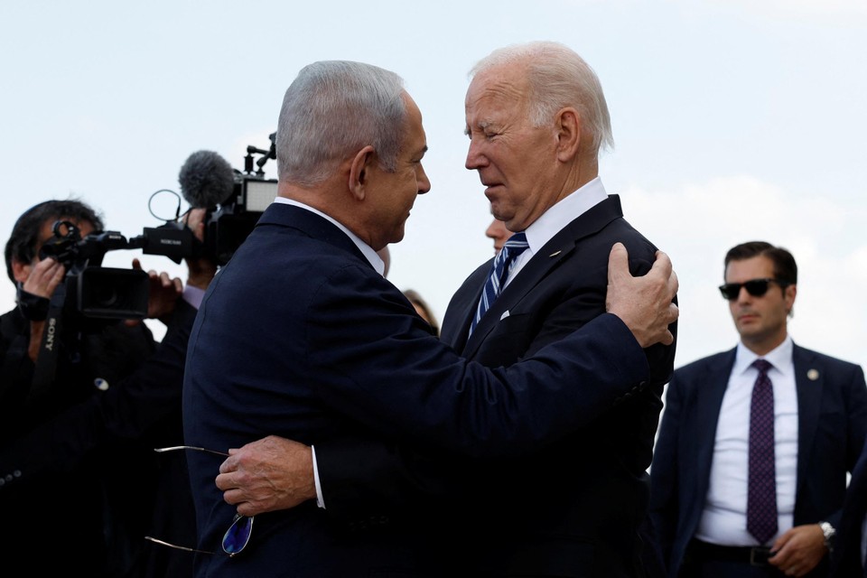 Premier Netanyahu en president Biden tijdens een ontmoeting in oktober vorig jaar.