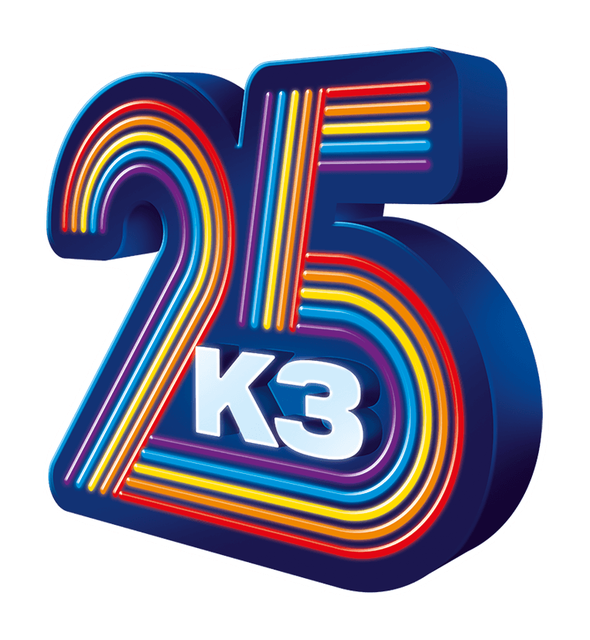 Met dit logo zet K3 haar 25-jarig-jubileum in de kleurrijke verf.