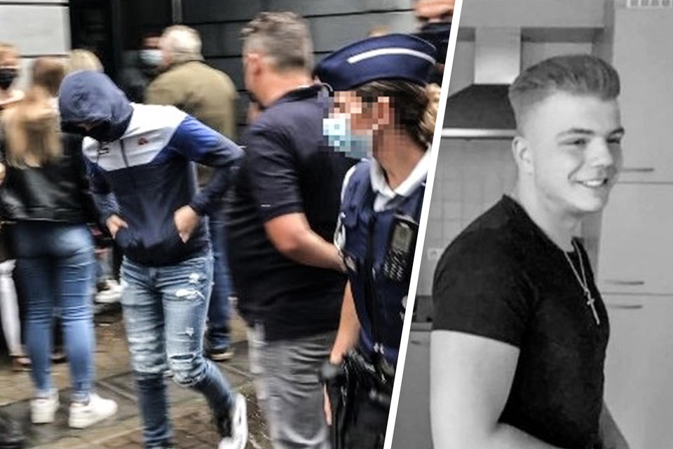 Links: Ruben B. (21) moest vorige week onder politiebescherming de rechtbank verlaten. Rechts: de betreurde Tibau Verelst (18).