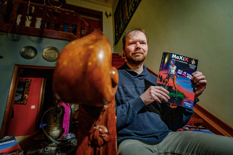 Mechelaar Dirk De Graef is uitgever van het nieuwe stripblad Maxix. 