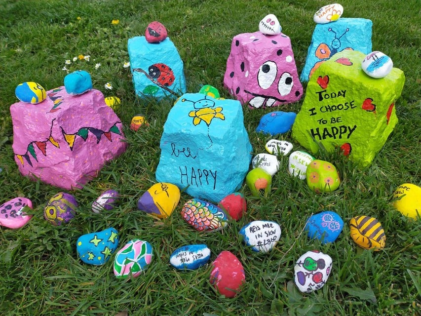 De Happy Stones zijn her en der in Sint-Katelijne-Waver verstopt.