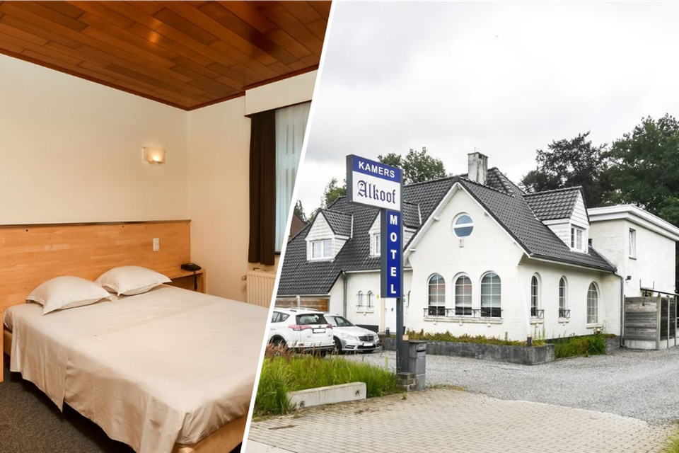 Motel De Alkoof op de Turnhoutsebaan in Schilde, met zeventien slaapkamers, zestien badkamers en een discrete parking aan de achterkant, moet 1.450.000 euro kosten.