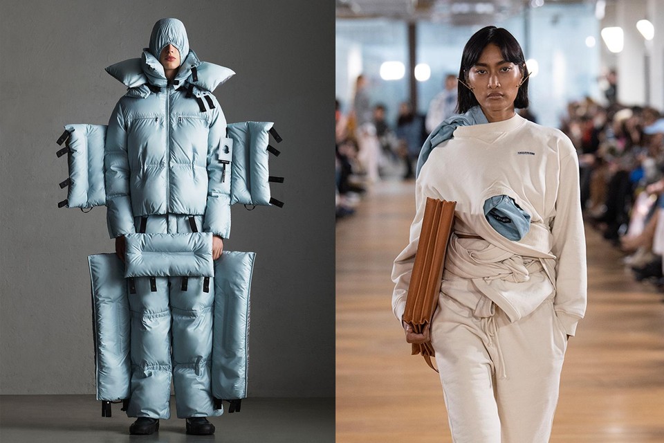 Het linkse silhouet komt uit een collectie van Moncler, het rechtse uit eentje van Y/Project.