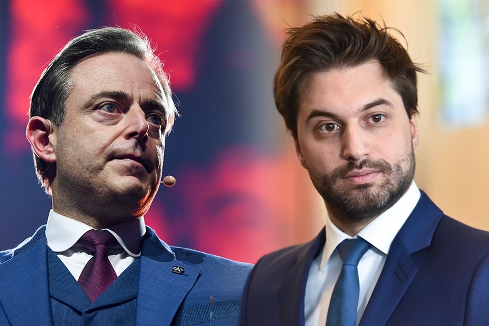 Bart De Wever (links) is verrast door de uitspraken van Georges-Louis Bouchez (rechts). 