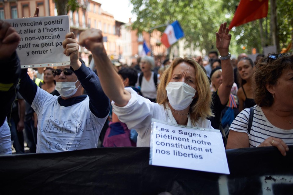Een manifestatie in Toulouse vorige week. 