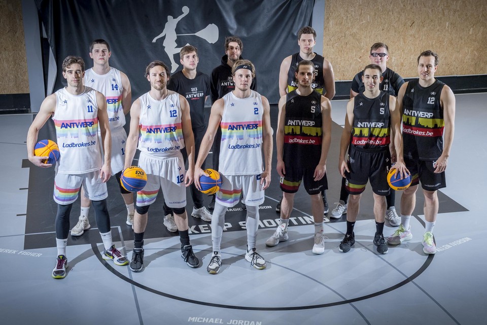 Het 3x3 Belgium Team met onder meer Nick Celis, Thibaut Vervoort, Thierry Mariën, Laurens Van Den Hemel, Raf Bogaerts, Mattias Palinckx, Toon Ceyssens en Jarno Moons. 