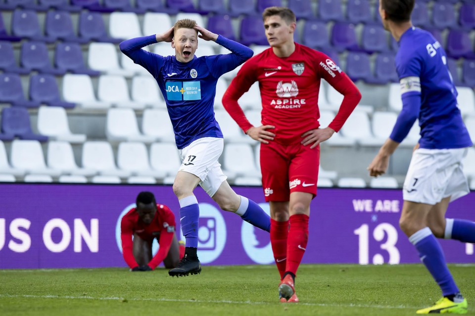De Keersmaecker. Scorend bij zijn debuut in 2019.