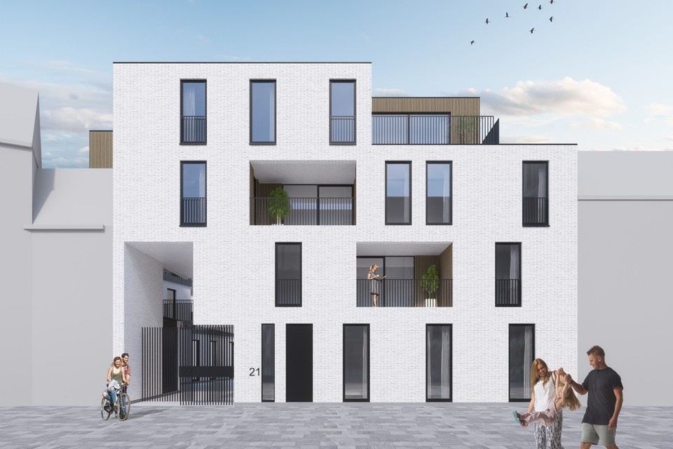 Op de site van de vroegere winkel Diana Baby verrijst deze nieuwbouw