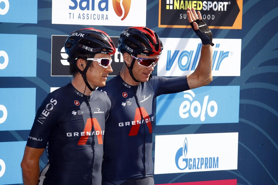 Geraint Thomas en Chris Froome moeten zich tevreden stellen met de Tirreno-Adriatico