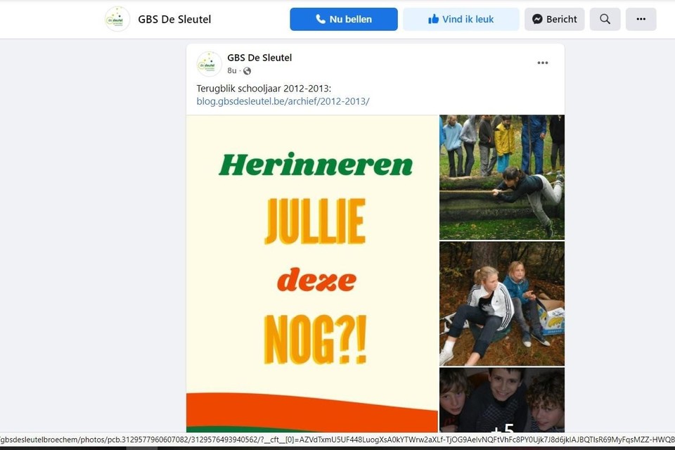 Oud-leerlingen die zichzelf nog eens willen terugzien moeten op de facebookpagina van GBS De Sleutel kijken.