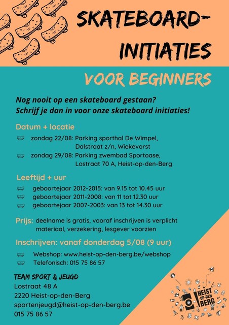 De verschillende leeftijdsgroepen hebben eigen tijdvakken.