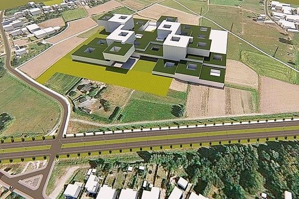 Vitaz hoopt in 2027 te verhuizen naar dit nieuwbouwcomplex op de Neerkouter aan de Sint-Niklase stadsrand.  