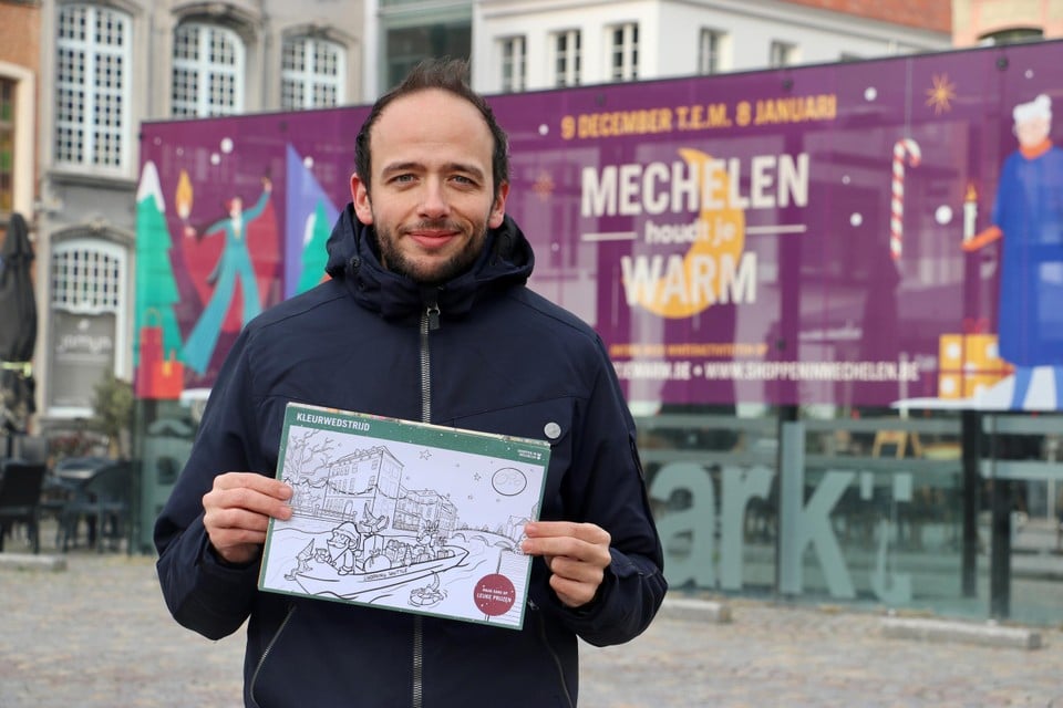 Tommy Willems, consulent bij Mechelen MeeMaken, maakte de tekening voor de eindejaarsactie. 