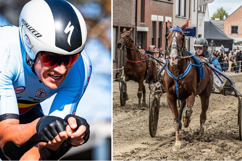 Publiekslieveling Yves Lampaert neemt het op 4 oktober op tegen een paard tijdens Winkel Koerse. “Hij beloofde in het geel te fietsen.” 