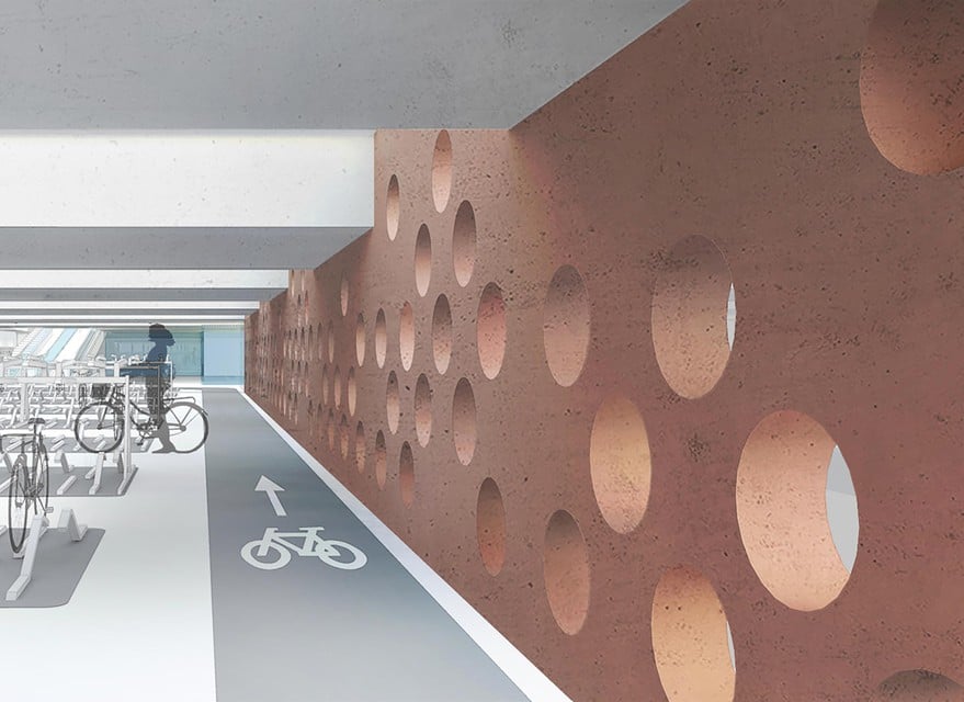 Een simulatie van de toekomstige fietsenstalling onder de Groenplaats.